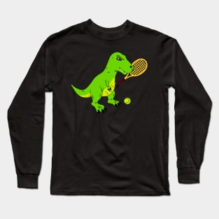 Tennis Dinosoaur Long Sleeve T-Shirt